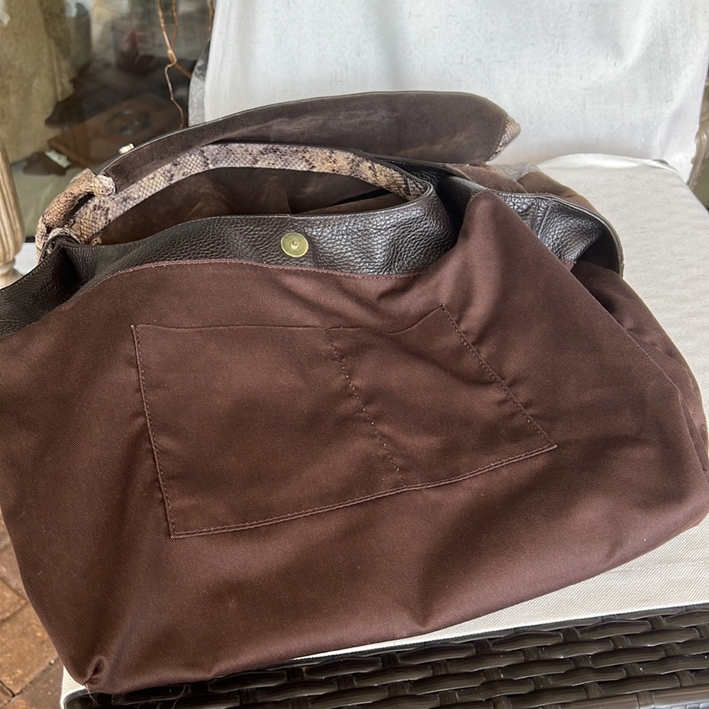 CLAUDUA FIRENZE Made in Italy slouchy suede + leather combo shoulder bag - Picture 13 of 16